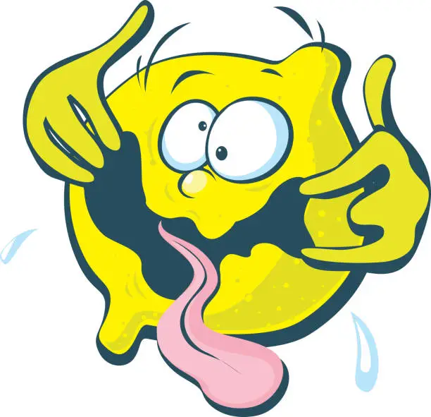 Vector illustration of Sour Lemon Cartoon Funny Vector Illustration