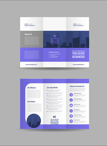 Tri-Fold Brochure Design, 3 Folded Brochure template, Business Advert Brochure for corporate business.