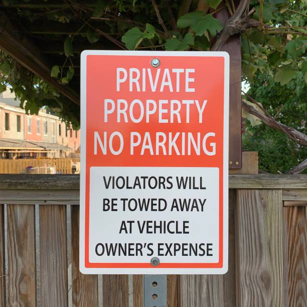 istock Private Property No Parking Sign 1157803205