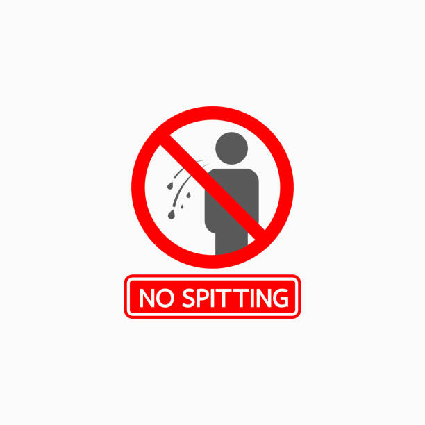 no spitting sign icon no spitting sign icon spit stock illustrations