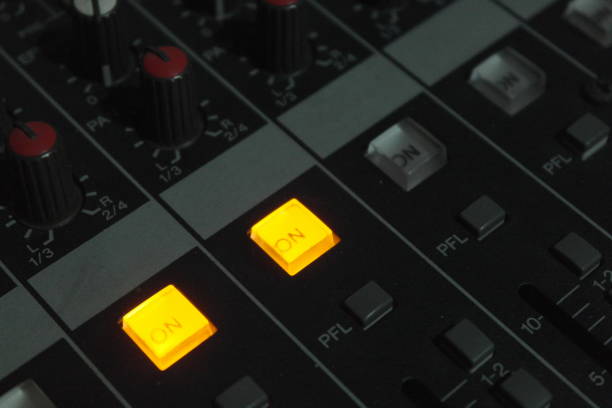 istock close up shot detail sound mixer control panel button 1157807638