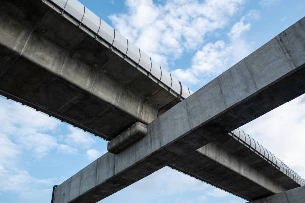 istock cross shape of overhead railway track structure 1157813261