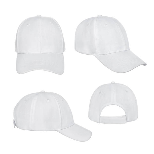 White baseball cap 4 view isolated Empty clear baseball cap 4 view isolated on white background white cap stock pictures, royalty-free photos & images