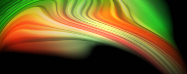istock Modern rainbow liquid color flow colorful poster. Wave Liquid shape in black color background. Abstract composition 1157817897