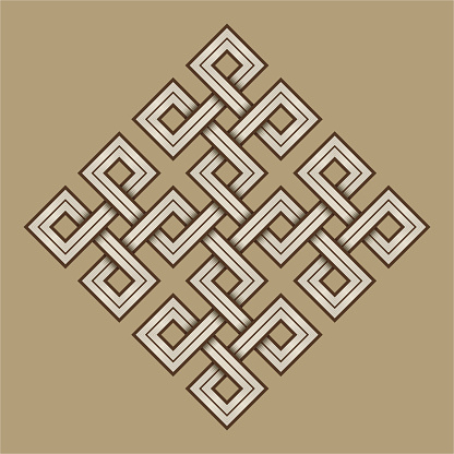Vector Illustration of a Viking Nordic knot - mystic, decorative symbol with interweaved Engraved lines. Lines, engraving and fill color neatly in separate well-defined Layers.