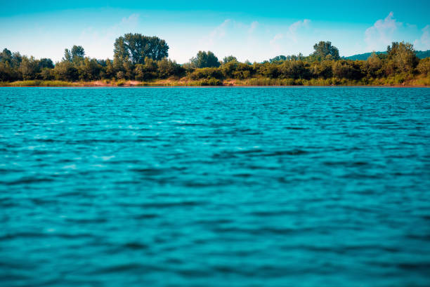 istock Deep blue lake water landscape scene 1157818374