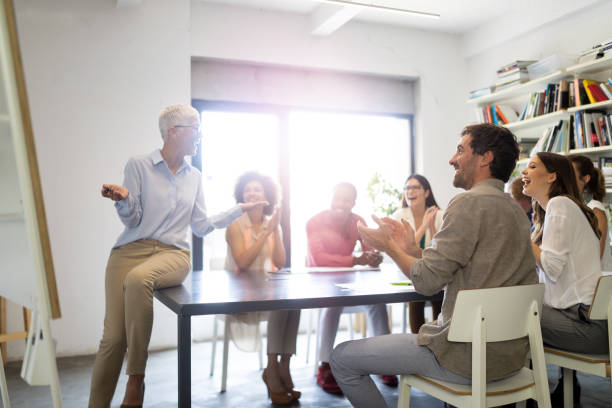 istock Successful group of business people at work in office 1157822323