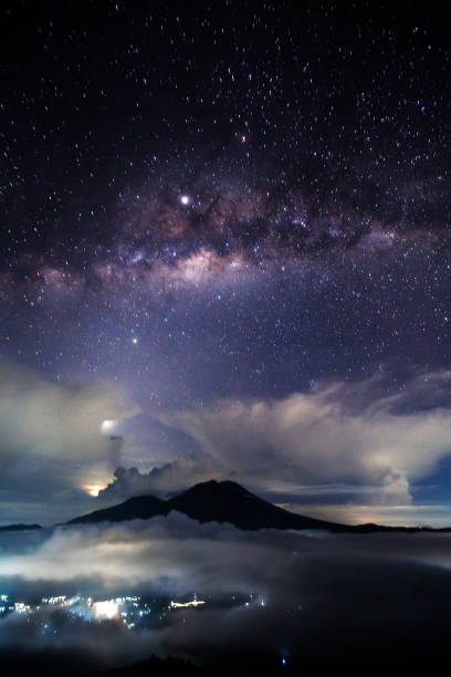 istock Night Sky Milky Way Mount Agung Bali Indonesia 1157823069
