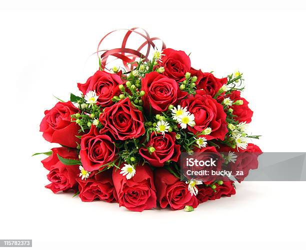 Vermelho E Branco Para Namorados Ou Bouquet De Casamento - Fotografias de stock e mais imagens de Rosa - Flor