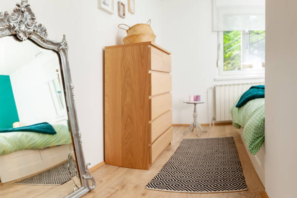 istock Old Mirror and a Dresser in Rental Flat 1157824779