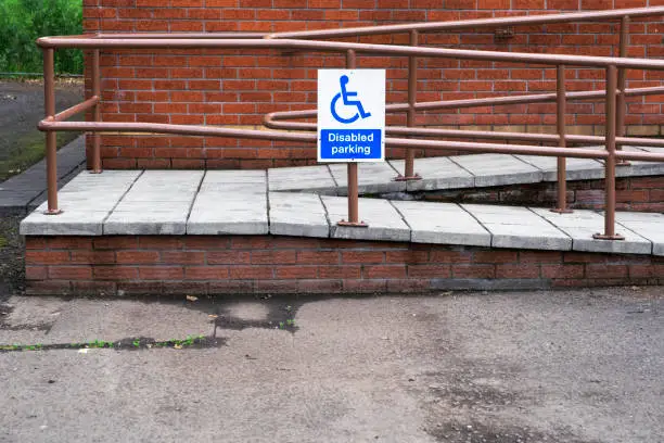 Disabled parking access ramp and rails uk