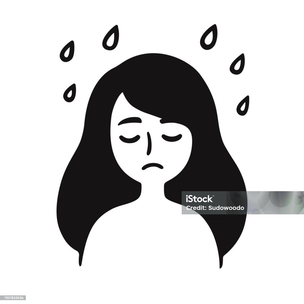 Depressed Girl Drawing Stock Illustration - Download Image Now ...