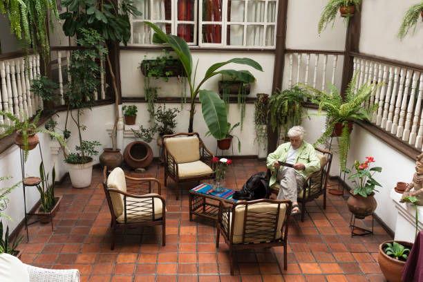 istock Senior men in a hotel lobby 1157833159