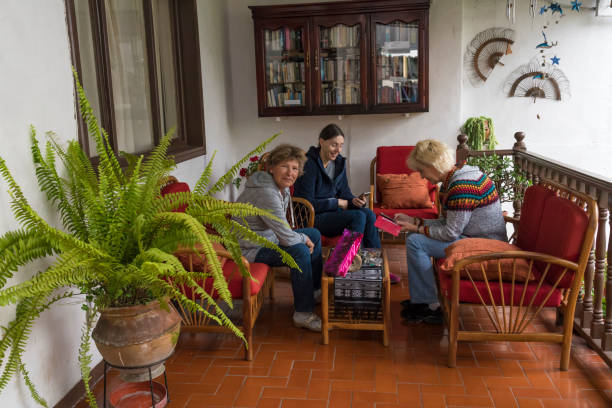 istock Mature women in a hotel lobby 1157833267