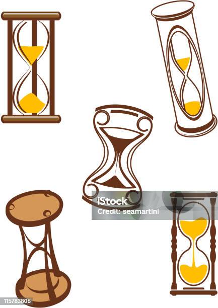 Hourglasses Conjunto - Arte vetorial de stock e mais imagens de Ampulheta - Ampulheta, Antigo, Antiguidade