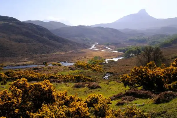 The River Polly flows through the beautiful landscape of the Inverpolly