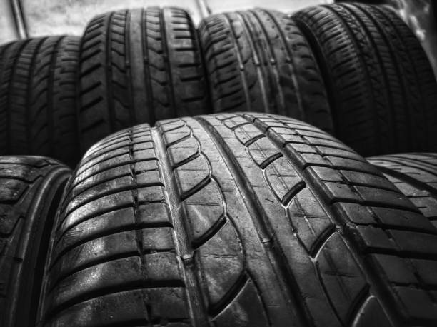 istock Black and white tires are waiting for the customer. 1157840048