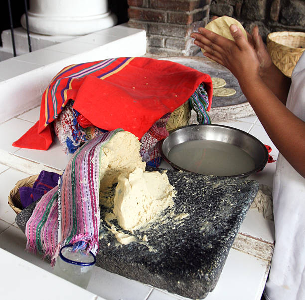 Making tortillas 2 Guatemala stock photo