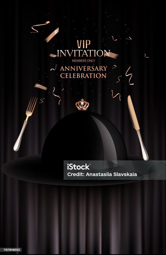 Vip Invitation For Dinner Vector Illustration Stock Illustration ...
