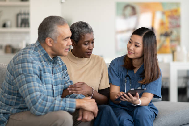 istock Sharing results with an elderly couple 1157858333