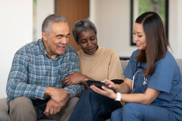 istock Sharing results with an elderly couple 1157858335