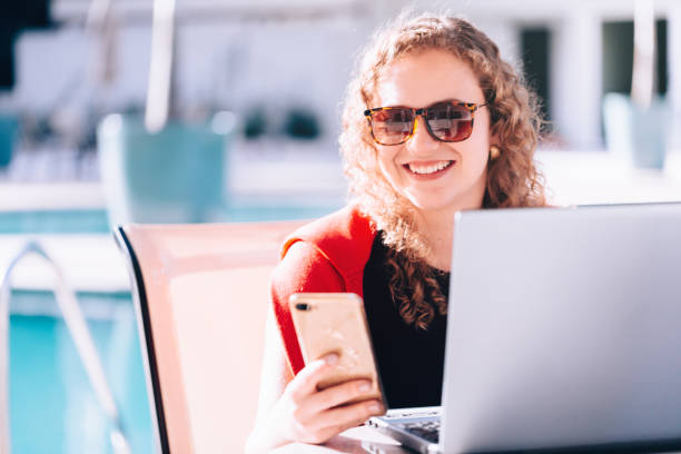 istock Young woman working at hotel 1157862937