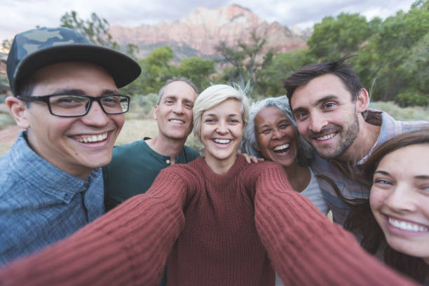 istock Multigenerational group in the desert taking a selfie 1157864005