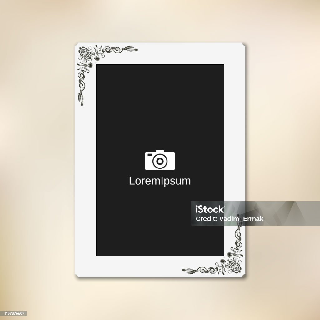 Paper Photo Frame Vector Paper Photo Frame Vector Template Stock Illustration - Download Image ...