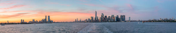 istock Large Panoramic View of Downtown Manhattan and New Jersey At Sunset 1157879314