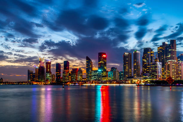istock Night View of Urban Architecture in Qingdao 1157879467