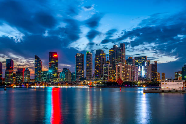 istock Night View of Urban Architecture in Qingdao 1157879496