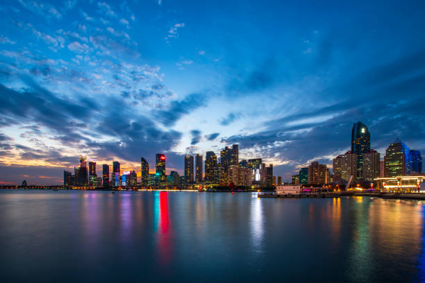 istock Night View of Urban Architecture in Qingdao 1157879562