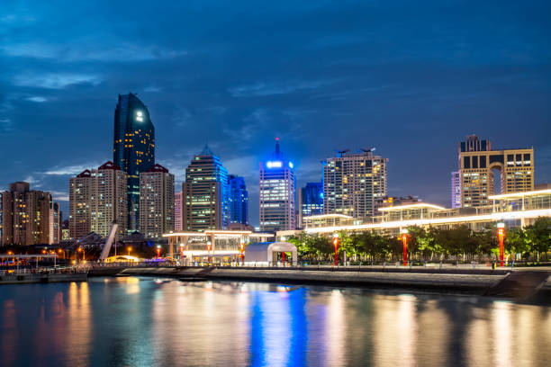 istock Night View of Urban Architecture in Qingdao 1157880234