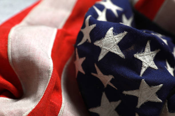 istock Close up star on the American flag freely lying . 1157881072