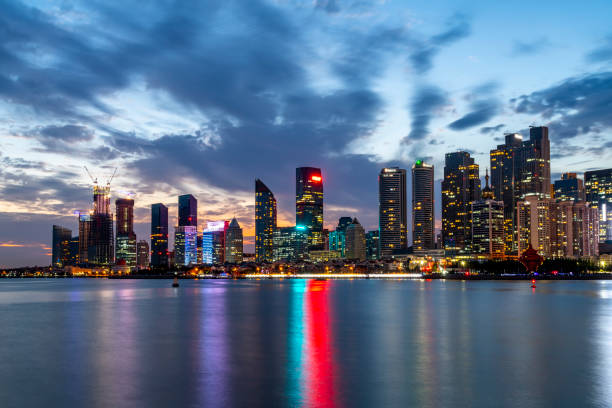 istock Night View of Urban Architecture in Qingdao 1157882274