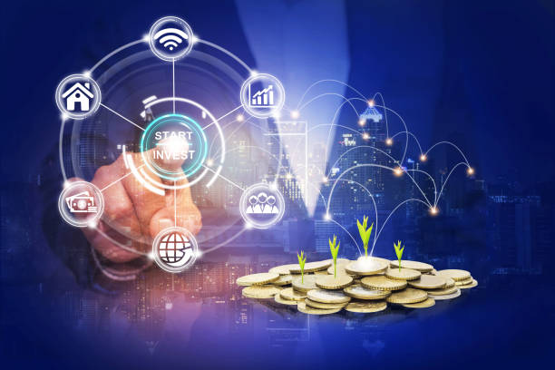 istock Startup button on a virtual screen touched by a businessman, 1157882627