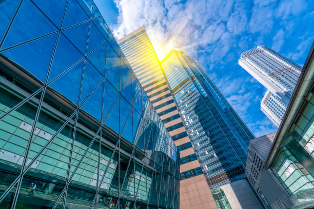 istock Contemporary architectural office building, urban landscape, personal perspective, 1157888298