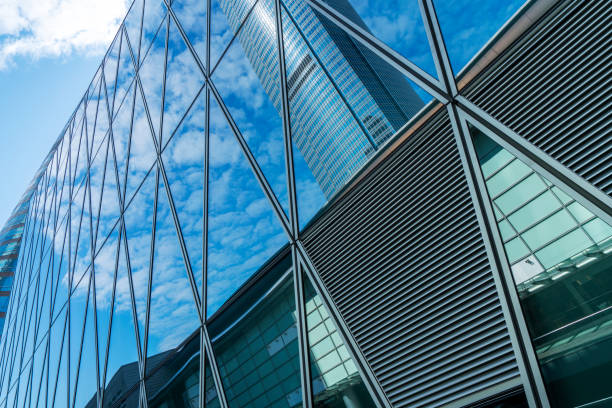 istock Contemporary architectural office building, urban landscape, personal perspective, 1157888327