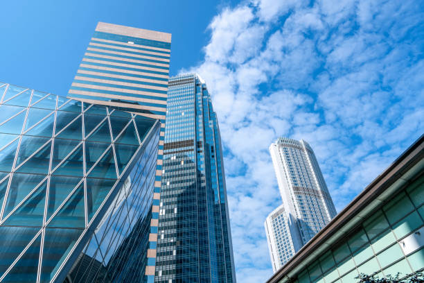 istock Contemporary architectural office building, urban landscape, personal perspective, 1157888422