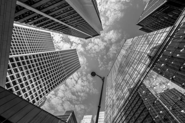 istock Contemporary architectural office building, urban landscape, personal perspective, 1157888738