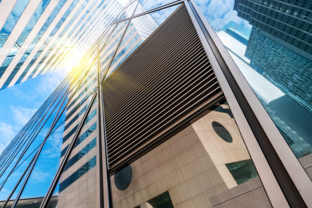 istock Contemporary architectural office building, urban landscape, personal perspective, 1157889549