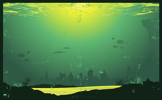 Grunge Underwater Urban Landscape
