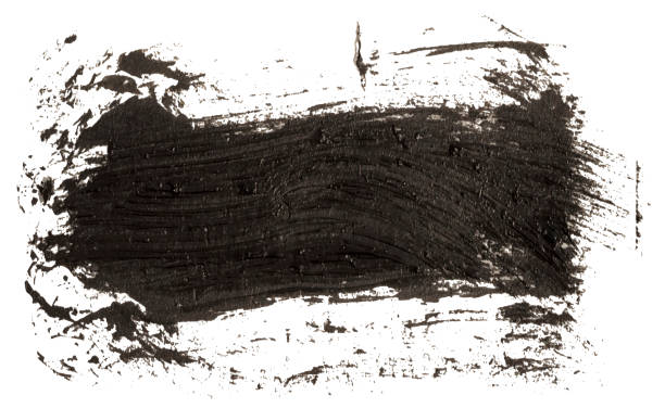 istock hand drawn isolated black ink oil paintbrush stripe with dirty black color esp 10 vector illustration. 1157896022
