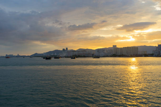 istock Georgetown cityscape at sunset in Penang. 1157898120