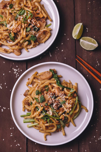 istock Two plates of japanese fried udon 1157900305