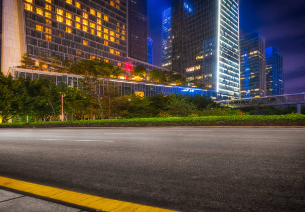 istock empty city street at night,shenzhen 1157900589