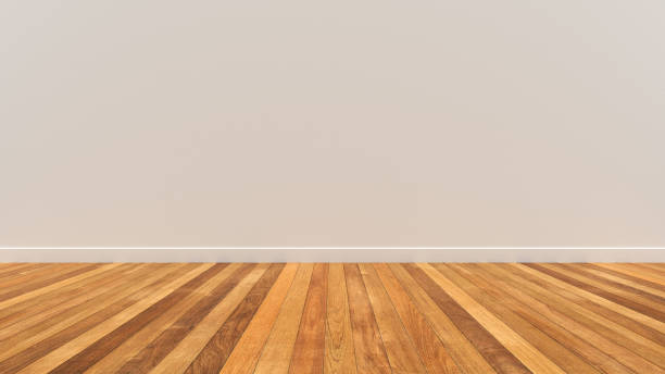 istock Empty Room wall paint concrete wood floor 3d render texture background template 1157904063