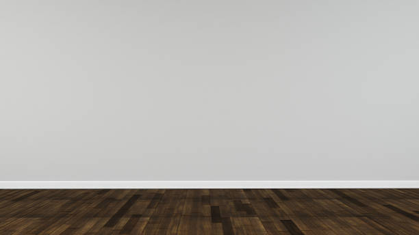 istock Empty Room wall paint concrete wood floor 3d render texture background template 1157904064