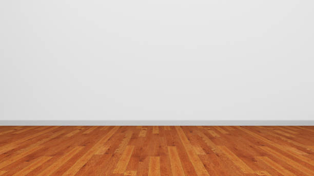 istock Empty Room wall paint concrete wood floor 3d render texture background template 1157904073