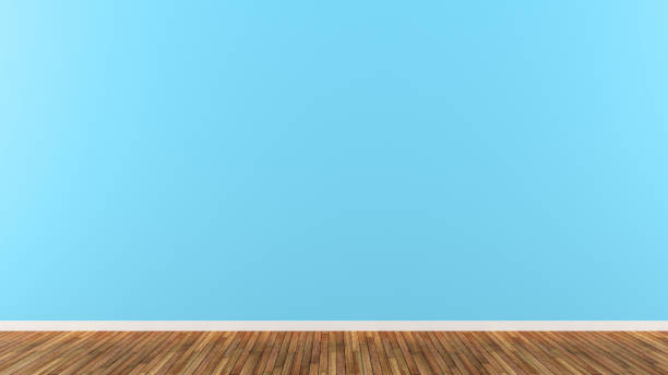 istock Empty Room wall paint concrete wood floor 3d render texture background template 1157904164
